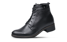 Ladies' boots in black with zipper and ties