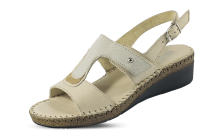 Beige ladies' sandals with a buckle