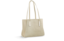 Дамска чанта с две дръжки в бежов цвят