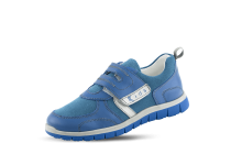 Kids' sports shoes in light blue nappa and suede