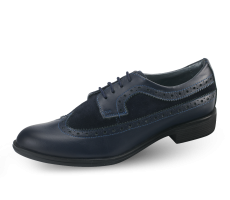 Women's suede shoes in a dark blue color