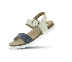 Ladies' sandals in white and blue