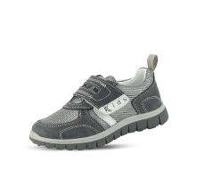 Kids' sports shoes in silver nappa