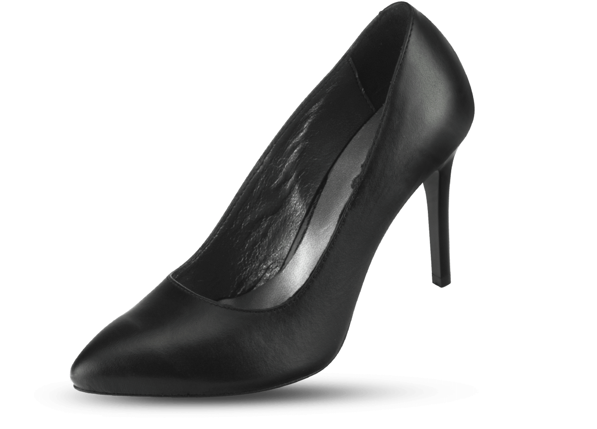 Ladies' high heels in black color Women's leather shoes Gracia Style