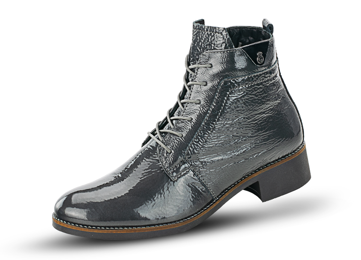 Ladies' boots with zipper and shoelaces in dark grey colour Women's