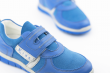 Kids' sports shoes in light blue nappa and suede Thumb