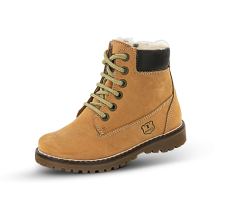 Kids' boots with warm lining in beige nubuck