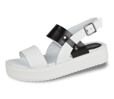 White ladies' sandals with high heels