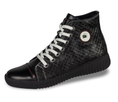 Black sneakers for girls with decorative stitching