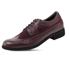 Ladies' shoes from nappa and suede in burgundy color