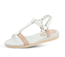 Ladies' sandals in pink and white