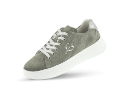 Ladies' sports shoes in gray suede leather