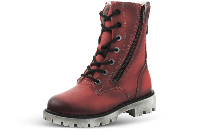 Children's boots with zips and shoelaces