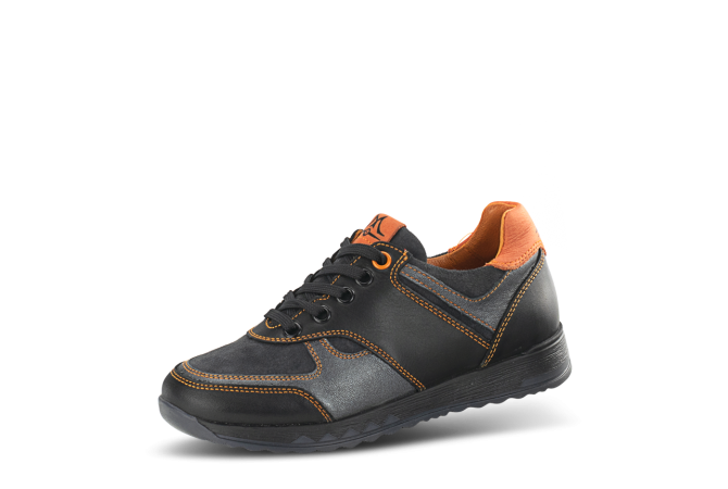 Kids' sneakers in black and orange