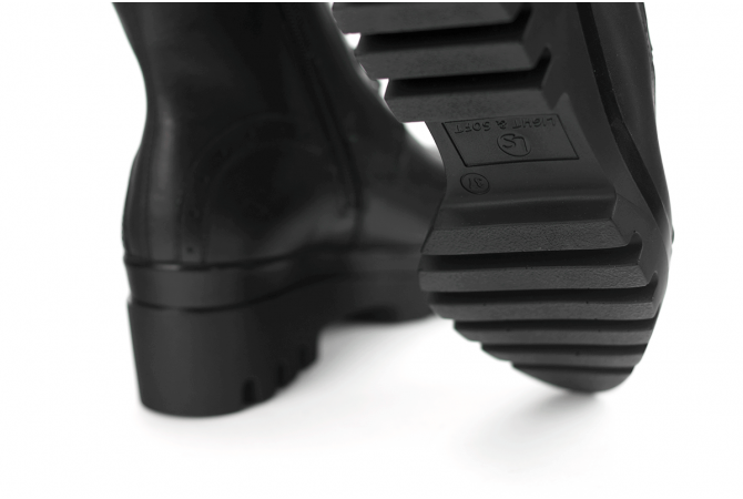 Дамски боти на платформа с връзки и цип в черно