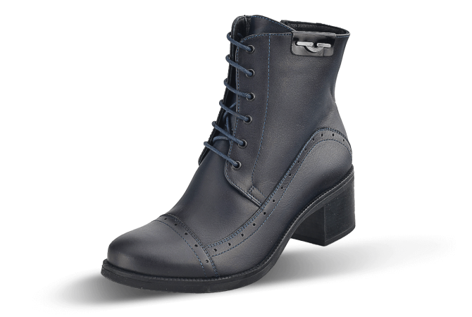 Ladies' boots in dark blue leather
