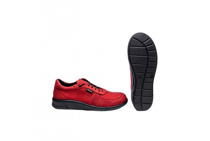 Дамски ежедневни половинки в червен набук