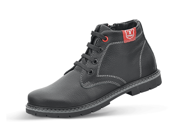 Children's chukka boots made from black grained leather